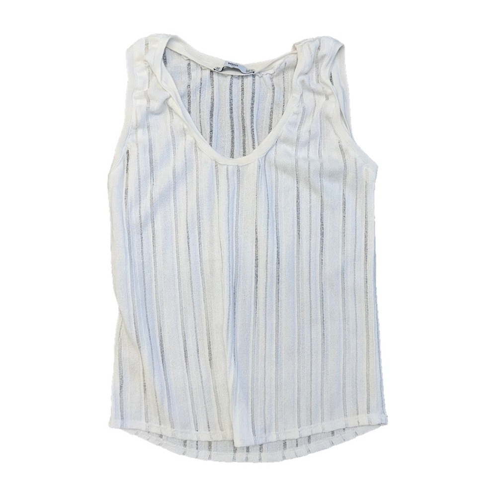 MNG Mango Ribbed Semi-Sheer Tank Top XS